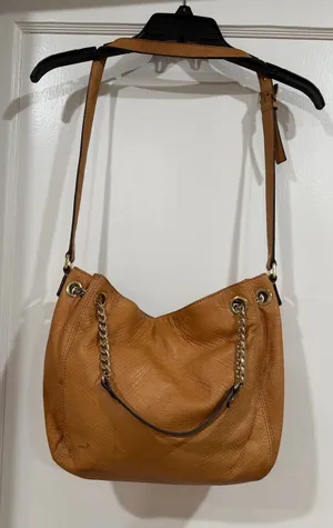 Michael Kors Cognac Leather Shoulder Bag with Gold Chain​ thumbnail 1