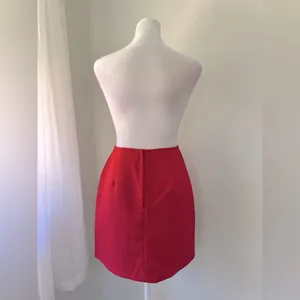 XOXO Solid Red A-Line Mini Skirt thumbnail 7
