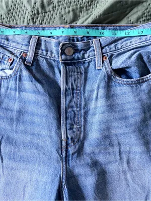 Levi's Premium Ribcage Straight Ankle Distressed Light Wash Jeans Size 28 thumbnail 11