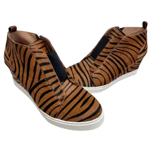 Linea Paolo Wedge Sneaker Size 8 Real Calf Hair Leather‎ Fashion Zebra Print NEW thumbnail 6