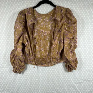 Free People Brown‎ Floral Monica Backless Crop Top thumbnail 8