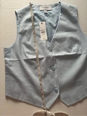 New Calvin Klein Linen Blend Button Front Vest-XL thumbnail 7