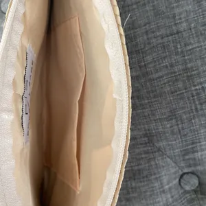 Poppy sage half moon Natural straw Woven Clutch thumbnail 5