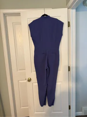 Figs Sleeveless Utility Jumpsuit in Lavender with Contrast Drawstrings thumbnail 2
