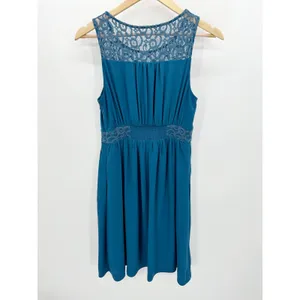Anthropologie HD in Paris Blue‎ Knee Length Sleeveless Dress Women's Size 4 thumbnail 2