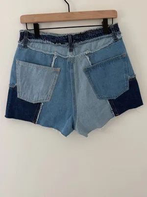 Wild Fable Highest Rise Denim Patchwork Cutoff Jean Shorts size 8 (28/29) thumbnail 2