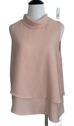 5/$30 🎈 Monteau‎ medium pink turtleneck sleeveless blouse thumbnail 1