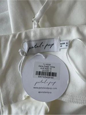Petal & Pup - NWT Zahra White Asymmetrical Bridal Midi Dress Sz 12 thumbnail 7