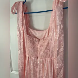Lulus NWT Picturesque Allure Blush Pink Jacquard Tie Strap Maxi- Size Small thumbnail 7