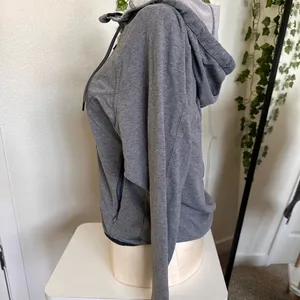 Athleta women’s grey hoodie full zip up small sporty casual athletic neutral thumbnail 4