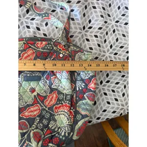 Vera Bradley Y2k Quilted Cotton Shoulder Bag Grey Red Floral Paisley Zip‎ Tote thumbnail 4