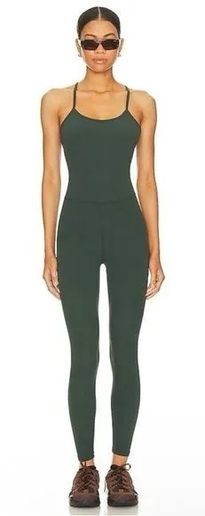 Splits59 Womens Sleeveless Airweight Jumpsuit in‎ Military Green Size Small thumbnail 1