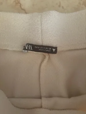 ZARA Sweater Wide-Leg Knit Pants Beige thumbnail 2