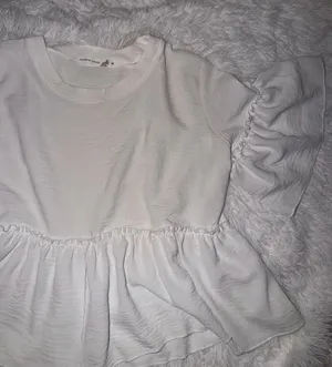 Altard State White Ruffle Peplum Top size Medium thumbnail 1