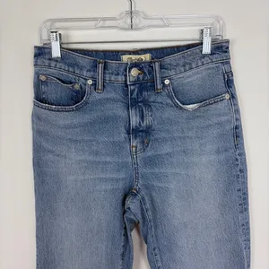 Madewell Mid-Rise 90s Straight Leg Jeans Blue Denim Released Hem‎ Boho Size 27 thumbnail 4