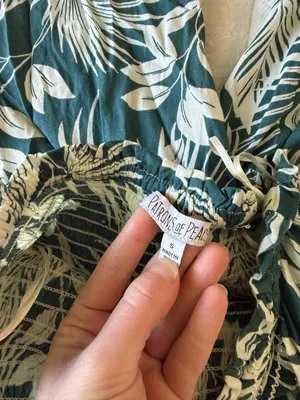 Patrons of Peace Hacienda Teal Tropical Strapless Jumpsuit thumbnail 6