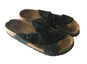 Birkenstock Siena Suede Leather Sandals Black Criss-Cross Strap 38 Narrow US 7 thumbnail 1