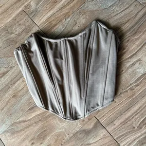 Elegant Tan Corset Top Size L thumbnail 1