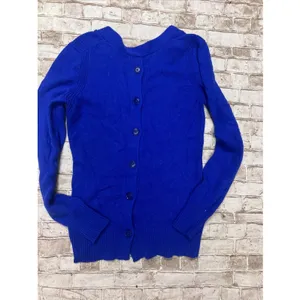 Banana Republic Filpucci Blue Italian V Neck‎ Back Button Sweater S Merino Wool thumbnail 7