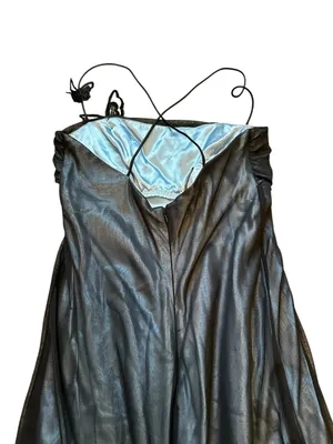 Vintage Zum Zum Blue Black Mesh Overlay Maxi Dress Prom Formal Gown 90s Y2K thumbnail 8