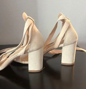 Beige Wrap Around Heels thumbnail 6