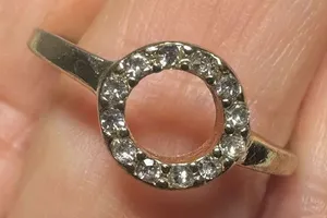 Gold tone circle rhinestone ring thumbnail 1