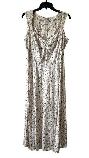 reformation midi white floral sleeveless dress size 10 C9 thumbnail 1