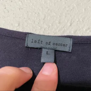 Anthropologie Left of Center Navy Blue Short Sleeve Tunic Camo Print Trim L Y2K Lagenlook Raw thumbnail 11