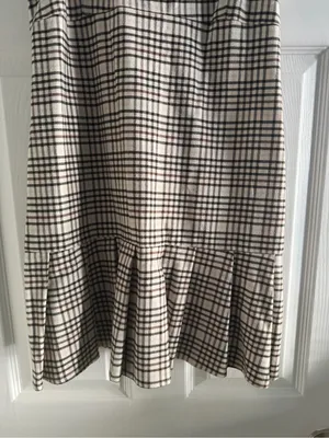 Y2K Hollister Plaid Mini Dress Y2K 90s Pleated L Preppy Academia Grunge Brown thumbnail 3