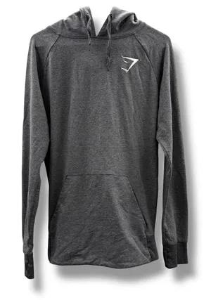 Gymshark Heather Gray Long Sleeve Thumbholes Pullover Hoodie Sz M‎ thumbnail 1