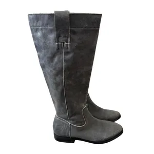 Steve Madden Bryson Distressed Grey Leather Tall Knee High Boots Size 6.5 NEW thumbnail 4