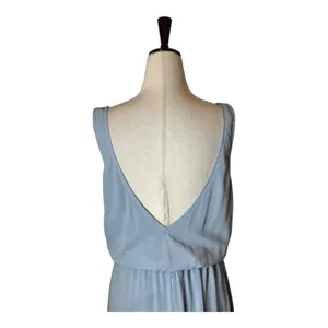 Show Me Your MuMu Dress‎ Women Medium Steel Blue Chiffon Kendall Side Slit Maxi thumbnail 6