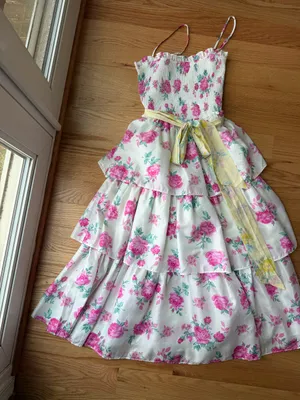 LoveShackFancy x Target Elise Floral Smocked Tiered Midi Dress XL thumbnail 3