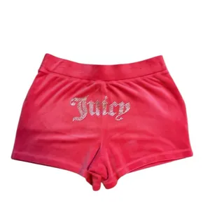 Juicy‎ Couture Watermelon Pink Velour Short Sleeve Hoodie & Shorts Set XL NWT thumbnail 4