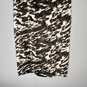 Michael Kors Brown & Cream Abstract‎ Print Bodycon Dress SZ 12 Old Money Chic thumbnail 5