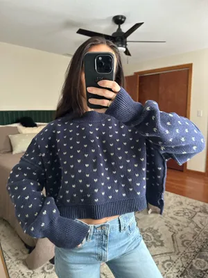 Free People Navy Sweater thumbnail 1