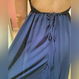 Lulus Navy Deep V Formal Dress thumbnail 3