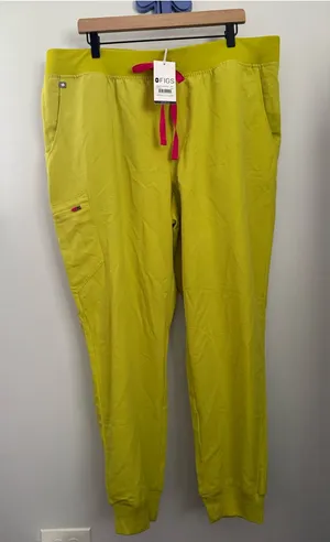 Figs 3XL Tall NEW Zamora Scrub Joggers Neon Yellow Doctor Nurse Dentist thumbnail 1