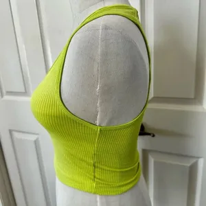 Zara lime green neon cropped tank top thumbnail 2