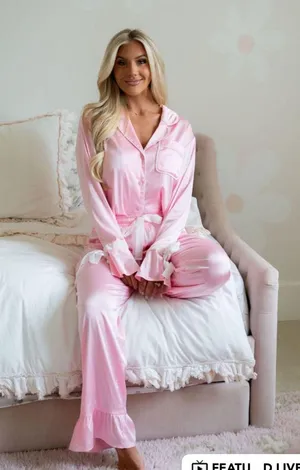These Three Boutique Lucie Tie Accent Pajama Set thumbnail 1