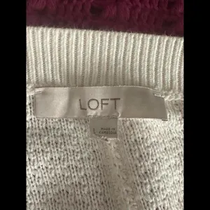 LOFT ivory boatneck textured long sleeve pullover sweater Size Large thumbnail 5