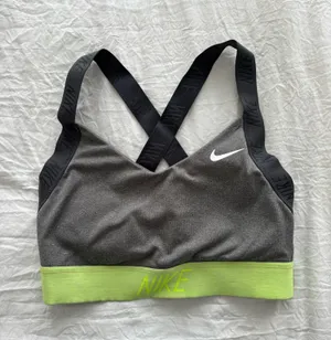 Nike Dri-Fit Gray & Neon Yellow Sports Bra thumbnail 1