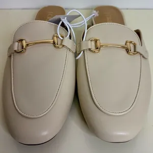 NWT J. Crew Women's Cream Mules with Gold Accent sz 9 thumbnail 4