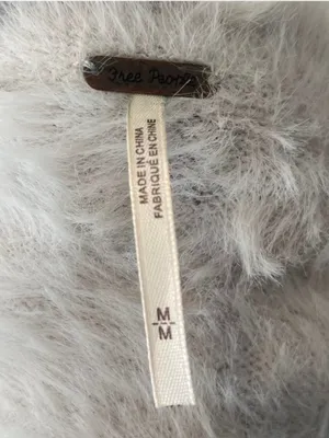 Free People Faux Fur Open Front Silver Cardigan Size Medium thumbnail 5