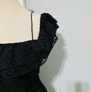 TOBI Black Lace Ruffle Off the‎ Shoulder Mini Whimsigoth Dress XL Dark Romantic thumbnail 4