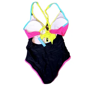 NWT Popvil Neon Color Block One Piece Swimsuit Tummy Control Cutout Large thumbnail 7