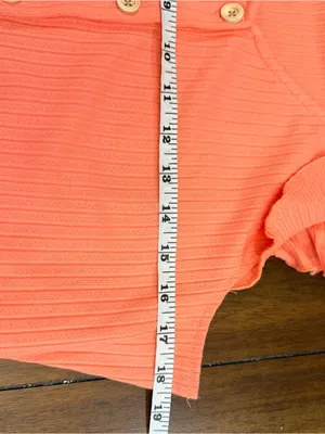 IFFEI Woman Coral Ribbed Knit Tiered Ruffle Button Front Swing Dress XL thumbnail 4