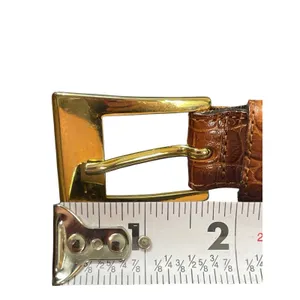 Talbots Made in Italy Brown Croc Embossed Genuine Leather Belt Women’s M Y2K VTG thumbnail 14
