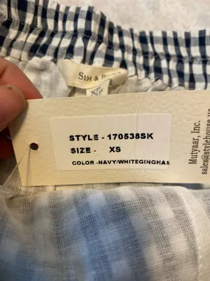 BNWT Sim & Sam navy gingham skirt  thumbnail 3