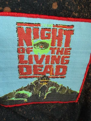 Night of the Living Dead Bleached Long Sleeve Off the Shoulder T-Shirt Horror Gr thumbnail 2